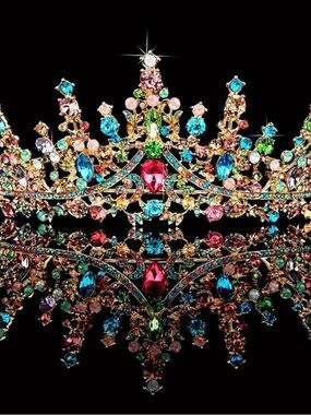 Multicolor Jeweled Tiara Crown new